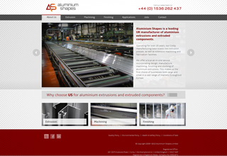 Aluminium Shapes Website Design