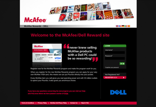 McAfee Dell Rewards Website Design
